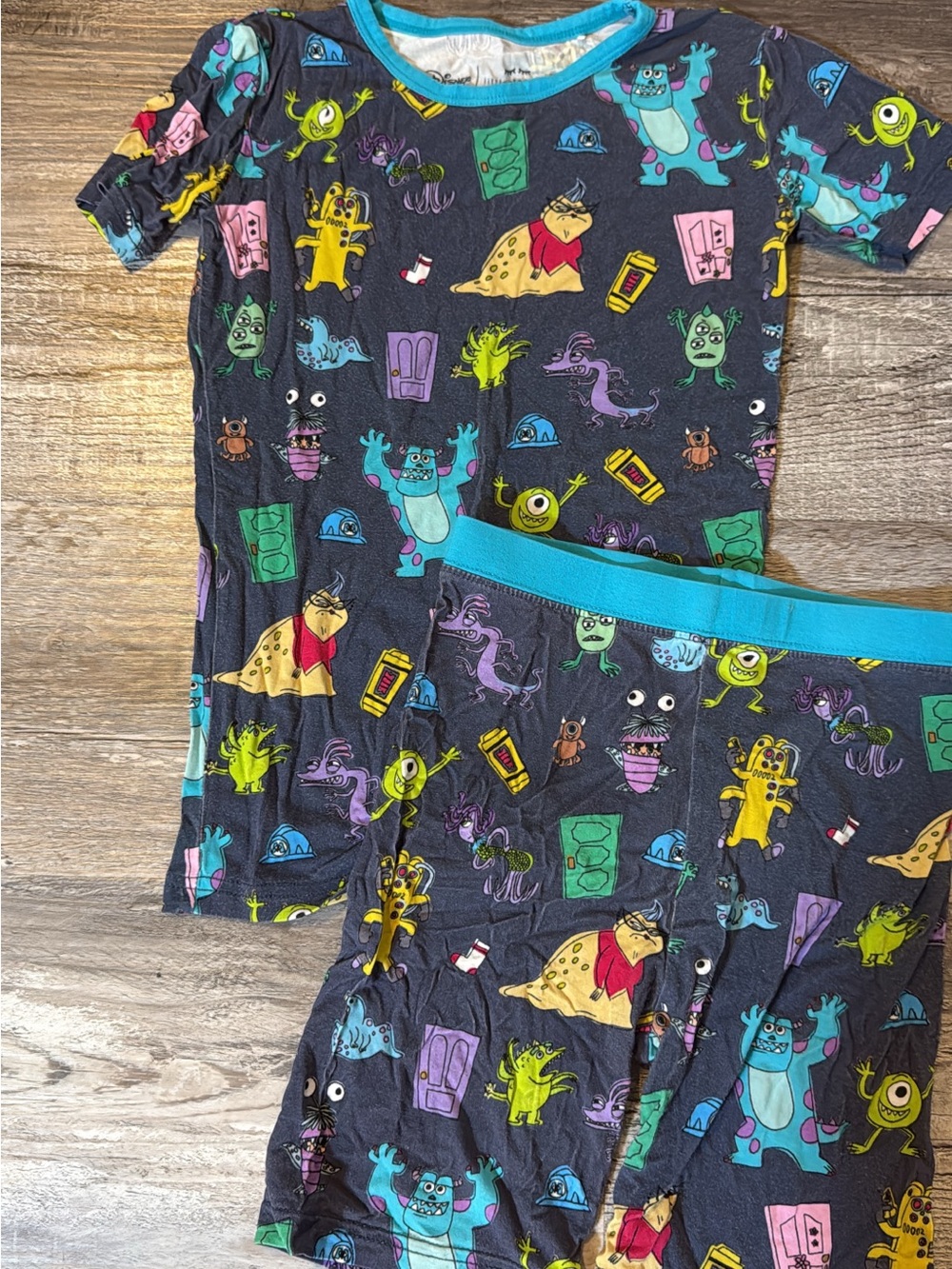 Little Sleepies Kids' Monster Print Short Pajama Set - Navy
